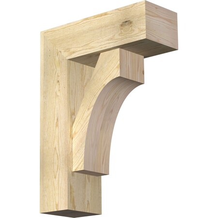 Ekena Millwork Westlake Block Rough Sawn Bracket w/ Offset Brace, Douglas Fir, 8"W x 22"D x 30"H BKT0806X22X30WTL05RDF